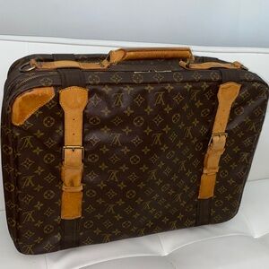 Authentic Louis Vuitton Brown Monogram Canvas Travel Bag Suitcase